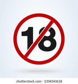 No 18 Plus Glyph Icon Prohibited Stock Vector Royalty Free 1319964698