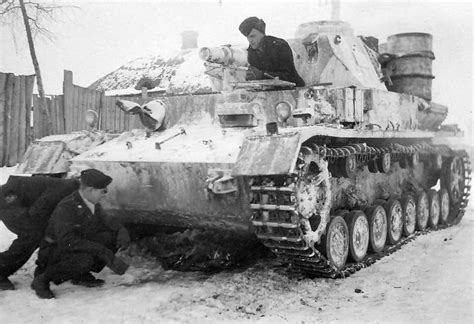 Panzer IV Ausf F1 with winter camouflage. This tank has short barreled ...