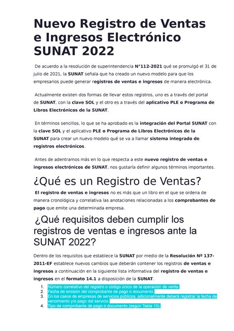 Formato Registro De Ventas Sunat 2022 Image To U