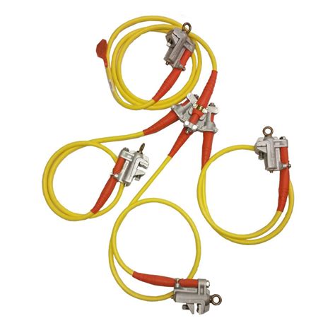 Salisbury 4369 Flat Jaw Grounding Clamp 4 Way Cluster 20 Yellow Cable