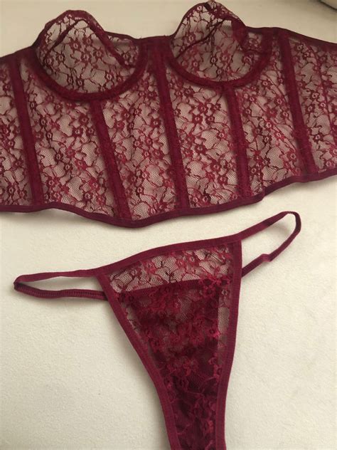 Handmade Burgundy Lingerie Set Etsy