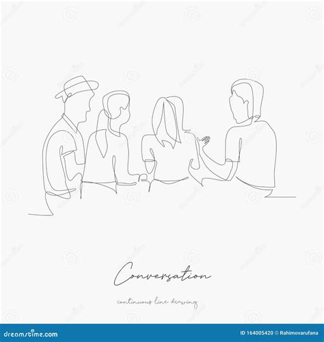 continuous  drawing conversation simple vector illustration