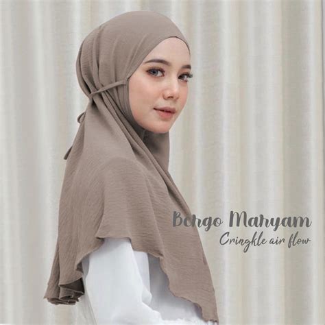 Jual Jilbab Instan Bergo Maryam Crinkle Airflow Premium Hijab Crinkle