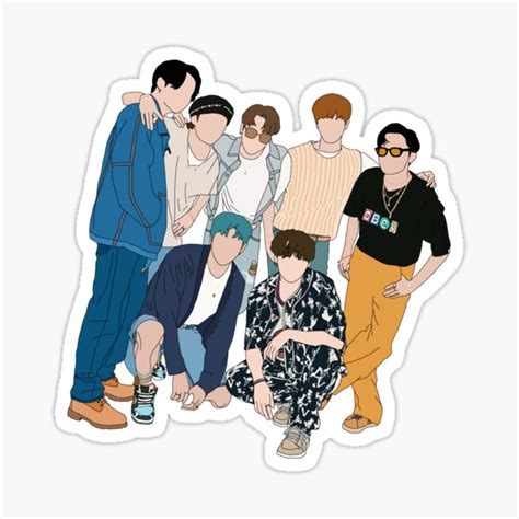 Bts Stickers Redbubble Bts Drawings Stickers Cute Stickers