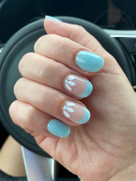 Lotus Flower Nail Design Blue And White Manicure Vibrant Guide