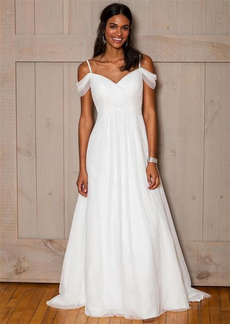 David S Bridal Fall Off The Shoulder Chiffon Wedding Dress Https