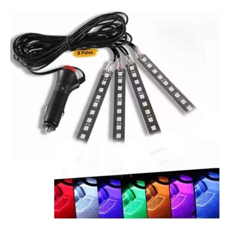 Luces 9 Led Para Interior Del Auto Rgb Y Bluetooth Mercadolibre