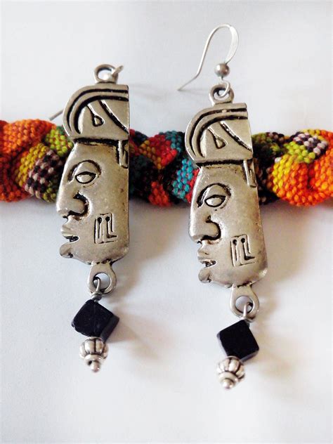 Mayan Tribal Face Earrings Native American Earrings Etsy