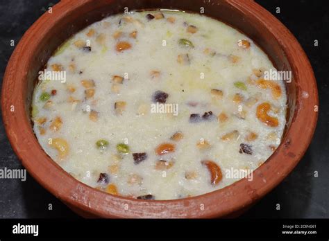 Sago Kheer Or Sabudana Khir Is A Sweet Food With Clay Pot From India