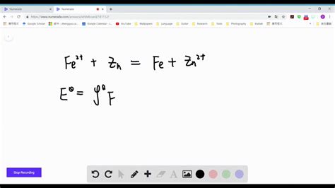 Solved Calculate The Equilibrium Constant For The Reaction Between Fe