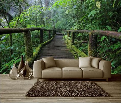 3d Wallpaper Custom Mural Non Woven Wall Sticker 3d Wooden Bridge To