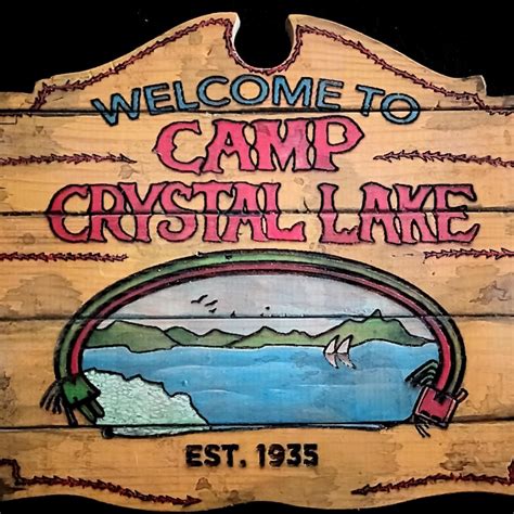 Camp Crystal Lake Sign Etsy