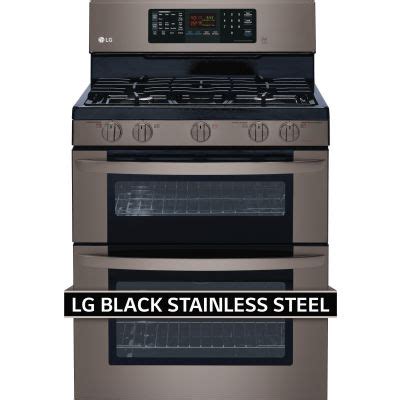 LDG3036BD LG 30 Freestanding Gas Double Oven Range Black Stainless