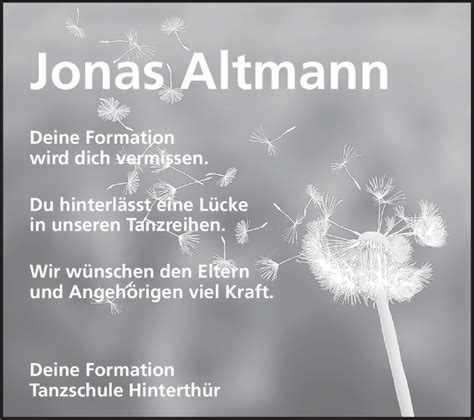 Traueranzeigen Von Jonas Altmann Vrm Trauer De