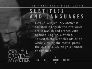 Carl Theodor Dreyer s Ordet Day or Wrath Gertrud My Métier