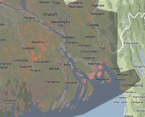 ­-9: Example of an inundation map, in this case for Cyclone Sidr (2007 ...