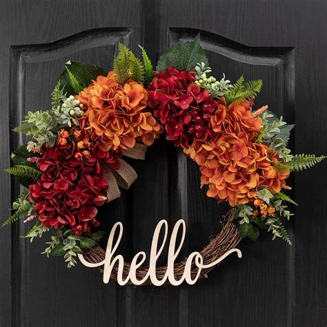 18 Inch Fall Wreath Wreath For Front Door Hydrangea Wreath Autumn