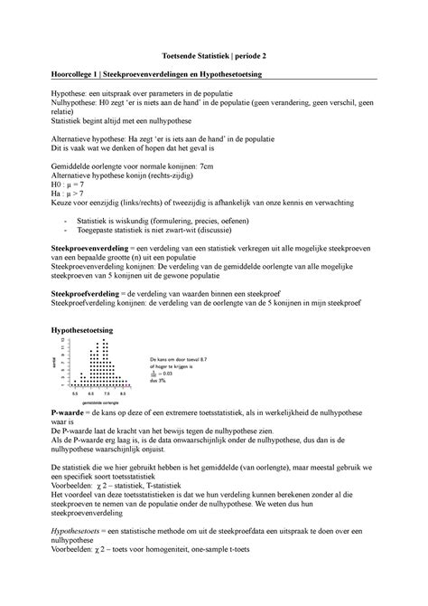 Hoorollege Toetsende Statistiek Periode Hoorcollege