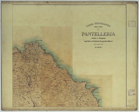 Carta Topografica Dell Isola Di Pantelleria Rilevata E Disegnata Dagli