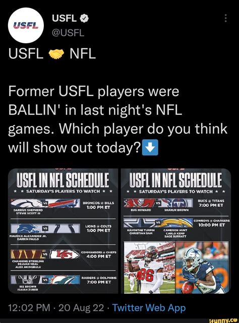 Use. @USFL USFL NFL Former USFL players were BALLIN' in last night's ...