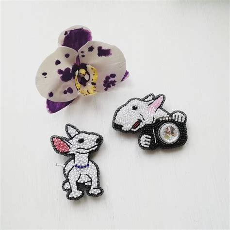 Елена Лопатина. Запись со стены. | Брошь, Бультерьер, Бисер