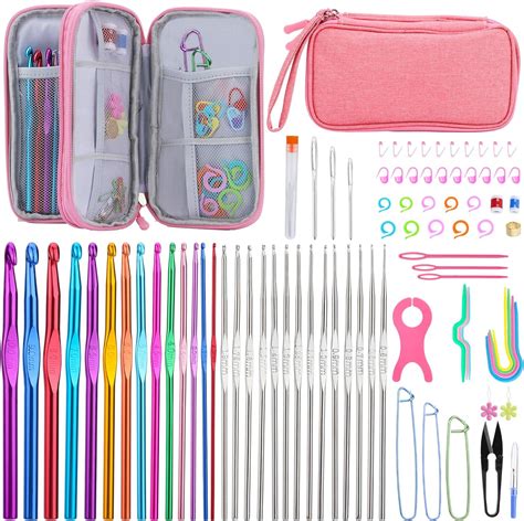 Amazon IMZAY 90Pcs Crochet Needles Set Crochet Hooks With Case