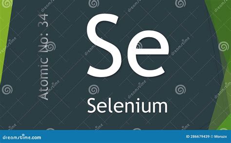 Selenium Chemical Element Symbol On Dark Green Background Stock