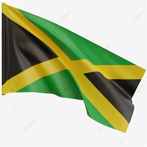 Jamaica Flag Waving Jamaica Flag With Pole Jamaica Flag Waving