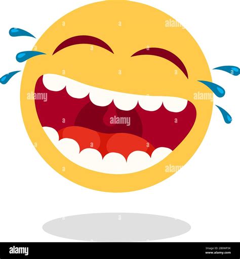 Laughing Smiley Emoticon Cartoon Happy Face With Laughing Mouth And