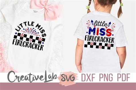 Little Miss Firecracker Svg 4th Of July Svg Png Vector Files Creativelabsvg