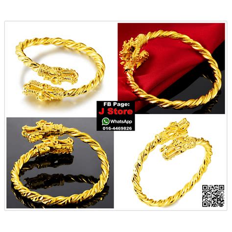 Golden Double Dragon Head Bracelet Men S Fashion Watches