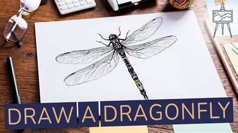 How To Draw A Dragonfly Step By Step Drawing Tutorial Youtube