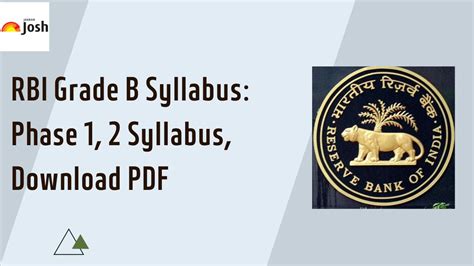 Rbi Grade B Syllabus 2023 Phase 1 2 Syllabus Pdf Download