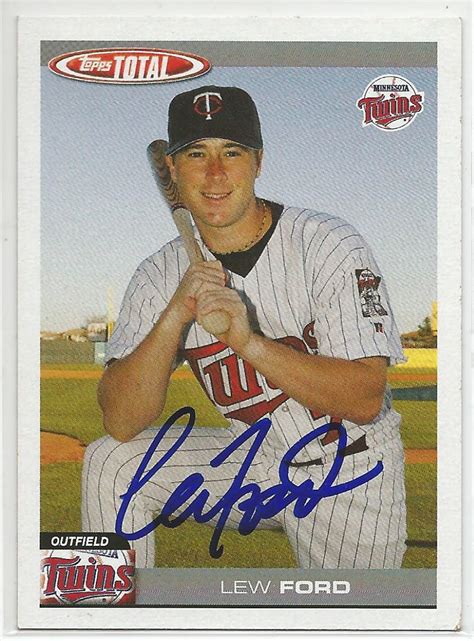 Lew Ford Autographed Signed Topps Total Card Minnesota Twins Coa