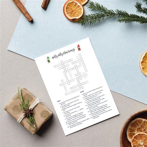 Christmas Movie Crossword Puzzle Instant Printable Pdf Download Test