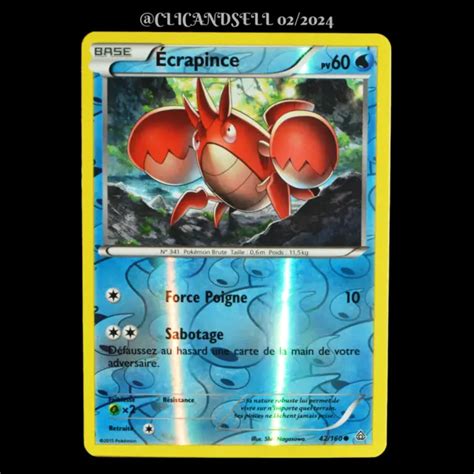 CARTE POKÉMON 42 160 Ecrapince 60 PV REVERSE Série XY05 Primo Choc