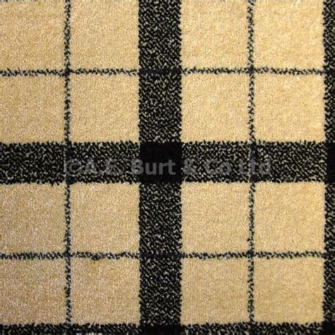 Cream Black 06 Tartan Plaid Check Patterned Carpet 4m Wide Lounge