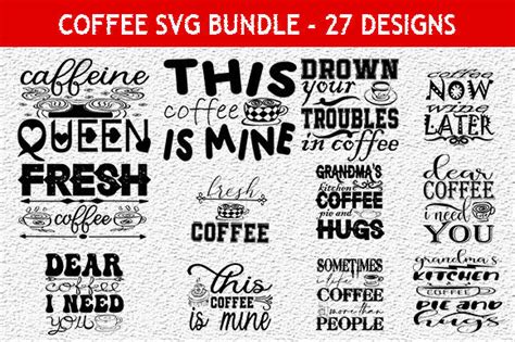 27 Coffee Quotes Designs Bundle Gráfico Por Masum Art · Creative Fabrica