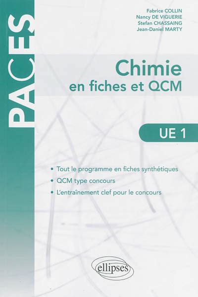 Chimie En Fiches Et Qcm Ue De Fabrice Collin Nancy De Viguerie