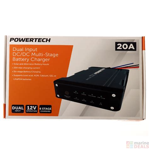 Buy Powertech Dual Input DC DC Multi Stage Battery Charger For Lead And