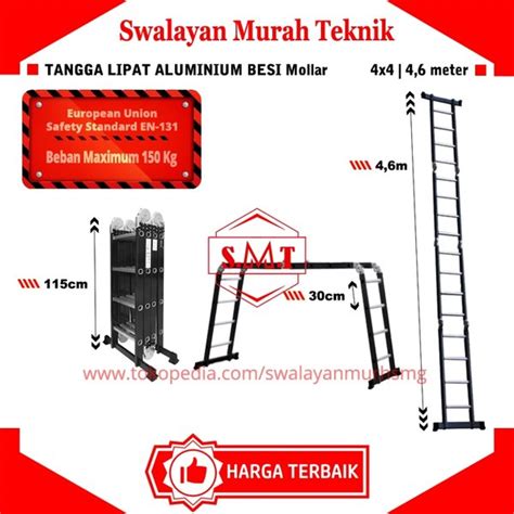 Jual Tangga Aluminium Besi Lipat 4 6M Tangga Multi Purpose Aluminium 4