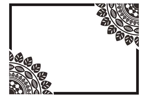 Black Mandala Ornament Frame Border Png