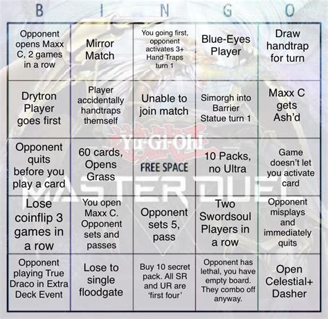 Master Duel Bingo See If You Can Get Bingo In A Single Sitting R