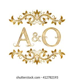 Ao Vintage Initials Logo Symbol Letters Stock Vector Royalty Free