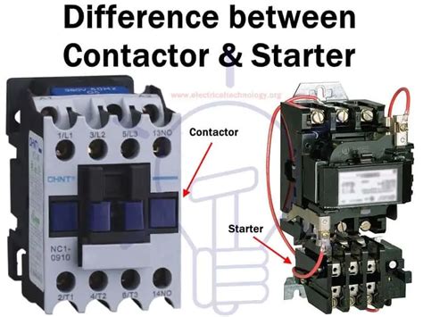 Explain The Difference Between A Motor Starter And A Contactor