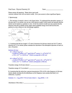 Fillable Online Www4 Ncsu Final Exam Physical Chemistry 331 Www4 Ncsu