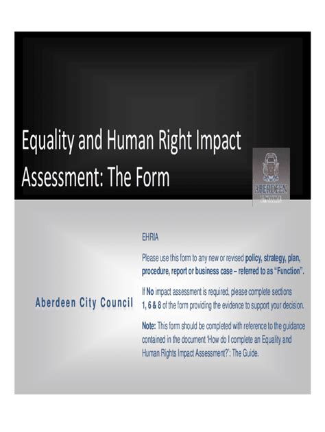 Fillable Online Equality And Human Right Impact Assessment The Form Fax Email Print Pdffiller