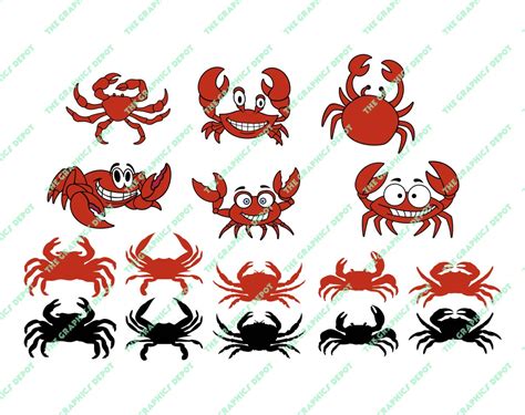 Crab Svg Dxf Studio3 Pdf Eps Ai Files Crabs Seafood Etsy New Zealand