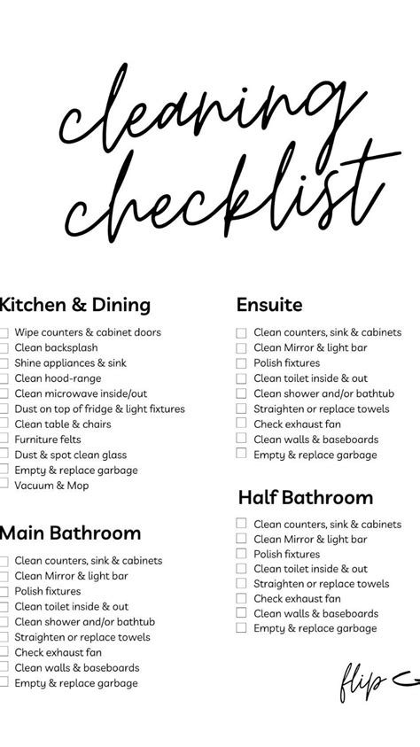 Cleaning Checklist Artofit