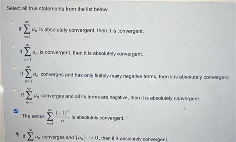 Solved Select All True Statements From The List Below If